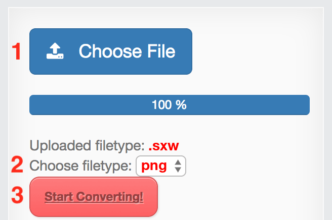 How to convert SXW files online to PNG